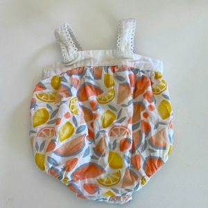 Baby girl summer fruit romper.